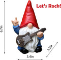 Gnomo Guitarrista Con Gorro Rojo, 18 cm