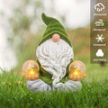 Gnomo Zen Meditando Con Esferas Solares, 15 cm