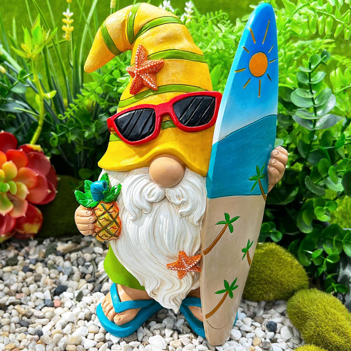 Gnomo Surfista Con Tabla, 23 cm