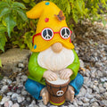 Gnomo Hippie Baterista, 23 cm