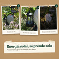 El farol de El Guardián se carga con el sol y brilla cálido de noche
